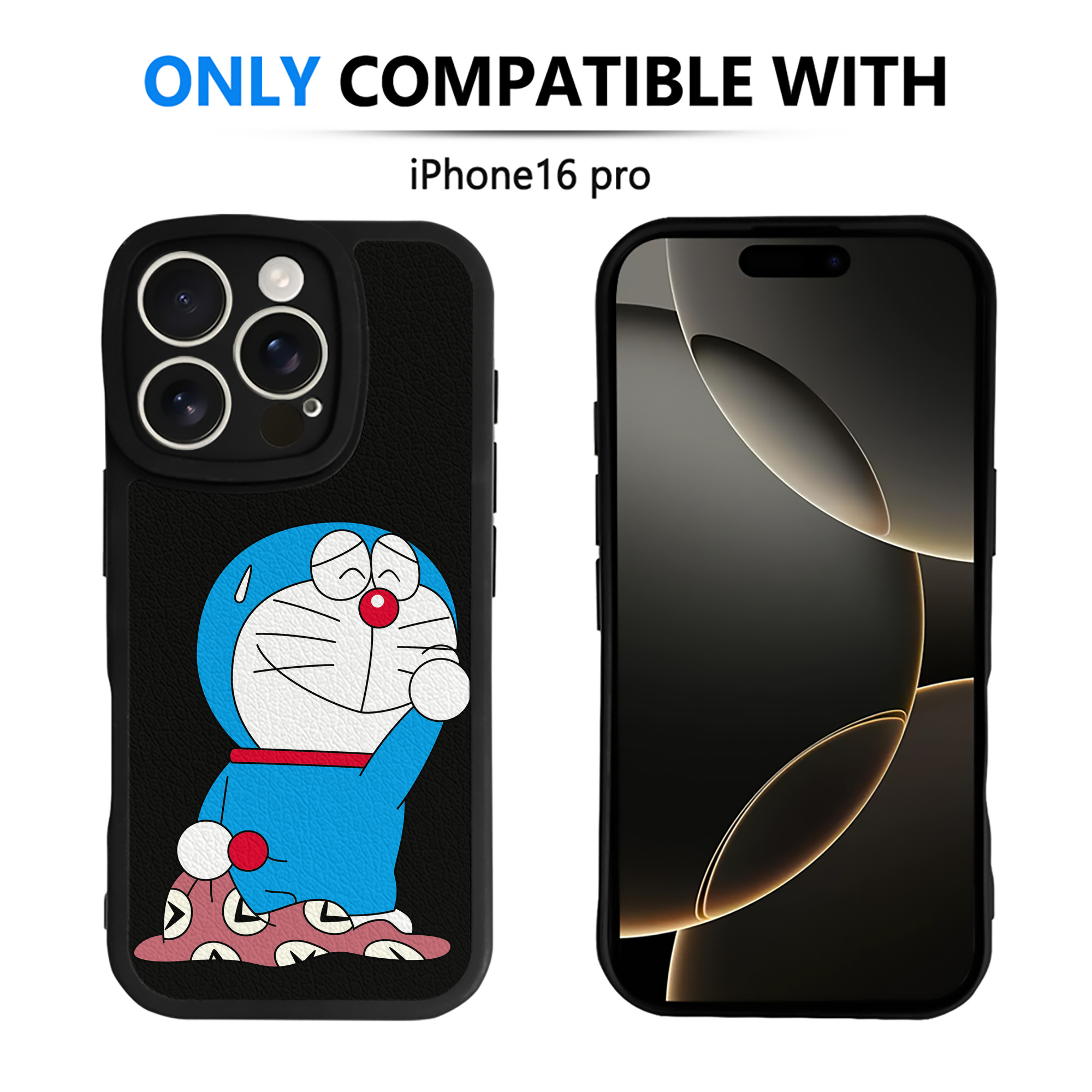 （画像用） ドラえもん Doraemon 【iPhone 16シリーズ対応】シリコンスマホケース（レザー調） 材質：シリコン